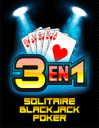 3 en 1: Solitaire, blackjack, poker